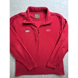 Drake Waterfowl Arkansas Razorbacks Fleece Quarter Zip Pullover Red Mens XL
